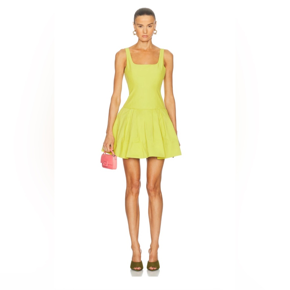 NWT Jonathan Simkai The Lucy Cotton Mini Dress in Yellow Plum 8